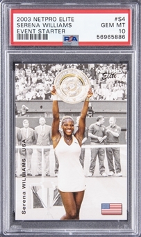 2003 NetPro Elite Event Starter #S4 Serena Williams Rookie Card - PSA GEM MT 10